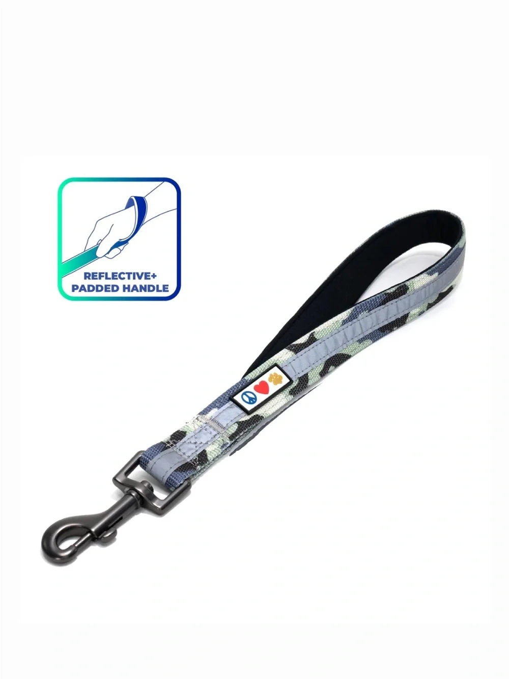 NEW Reflective Padded Short Dog Leash in Camo